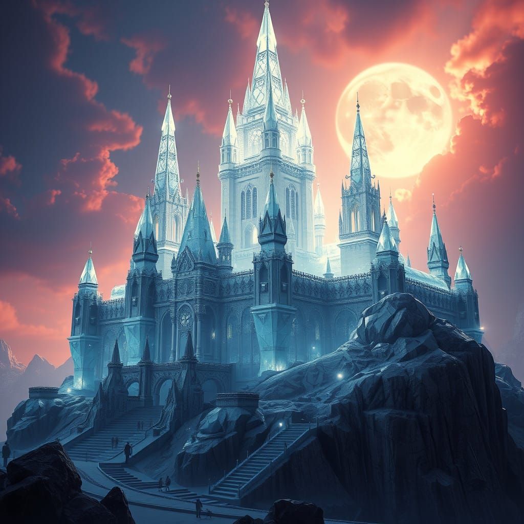 Crystal Castle in High-Fantasy Concept Art Style