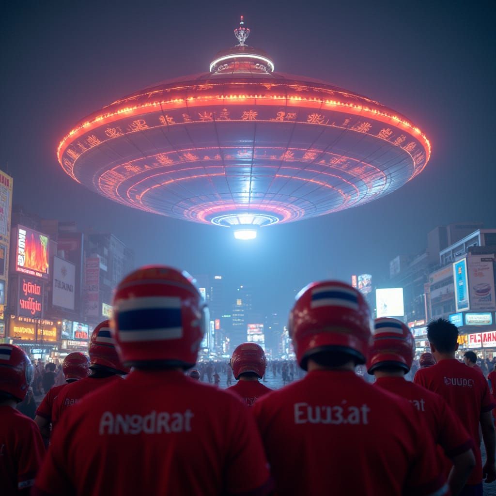 UFO Over Bangkok with Thai Football Fans