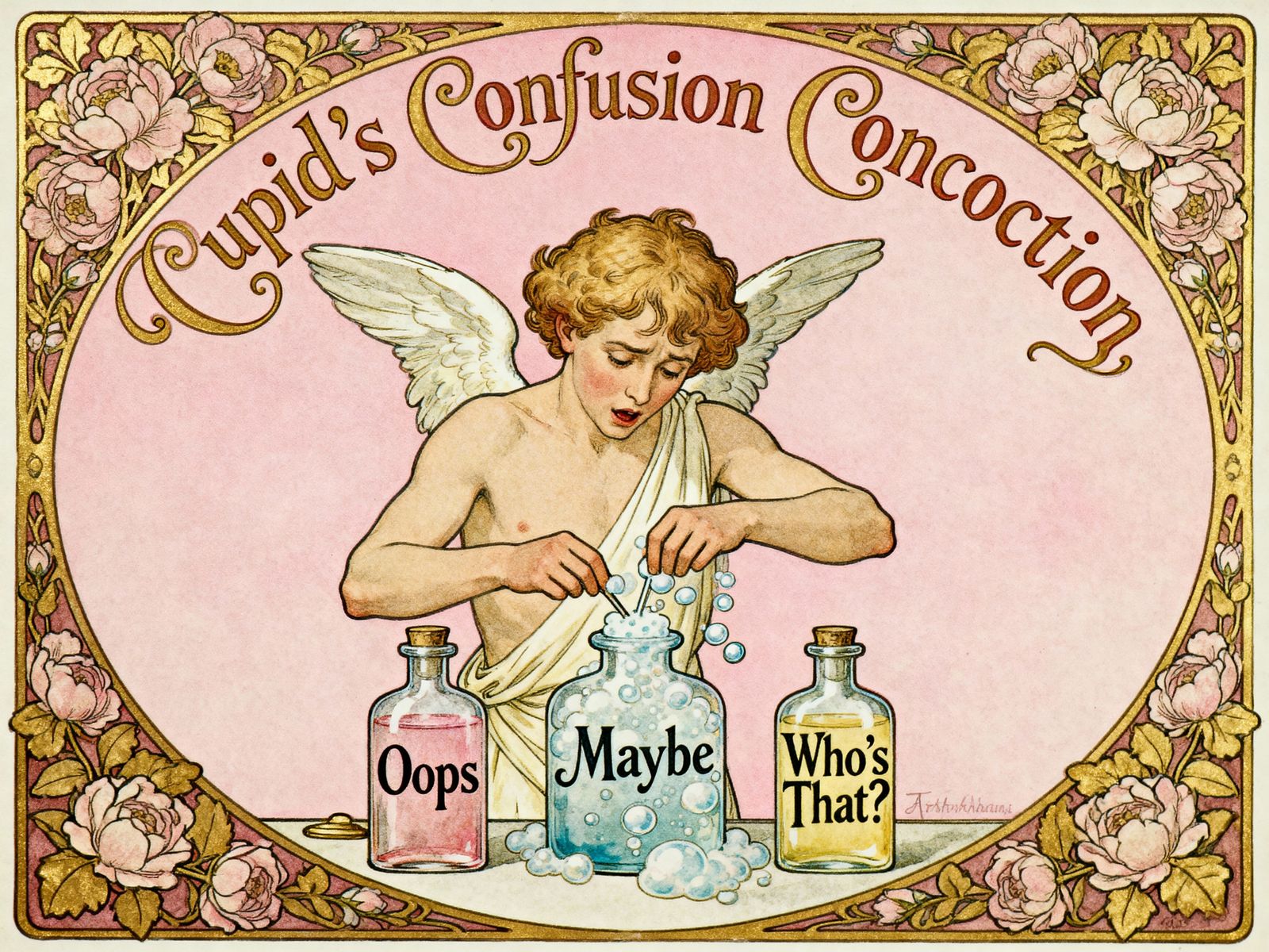 Victorian Cupid's Humorous Potion Mix