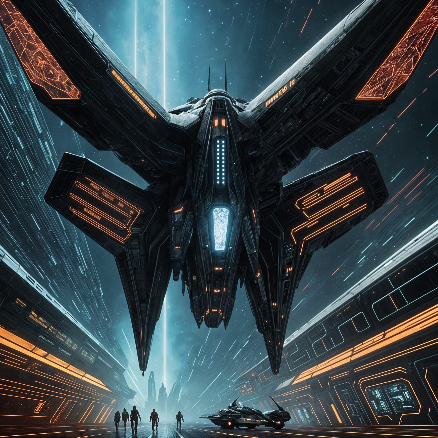 Majestic Klingon Bird of Prey Starship in Epic Nebulae Backg...