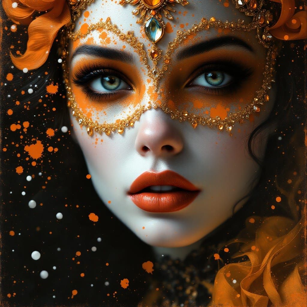 Alice as Queen of Hearts in Dappled Brushwork Portrait