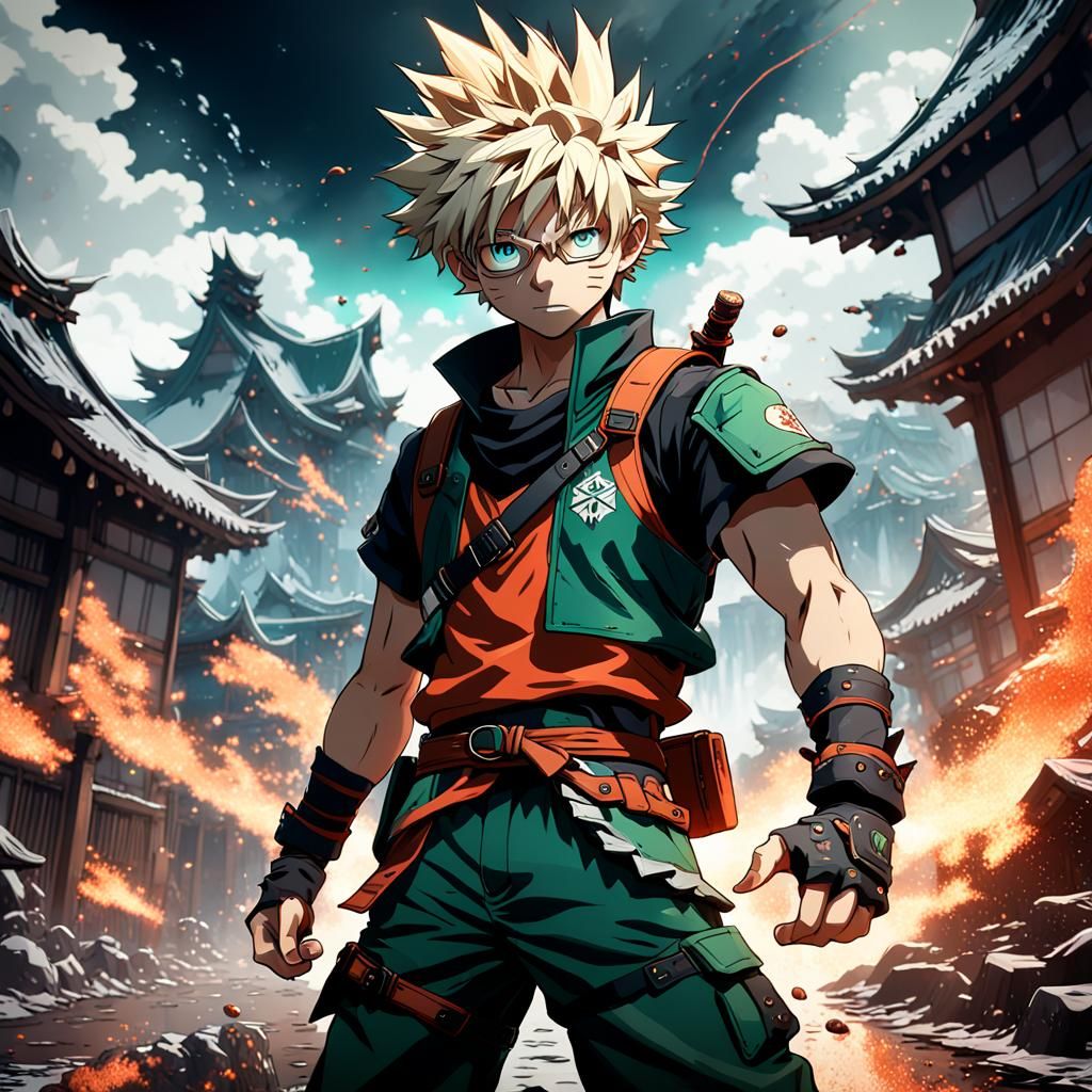Detailed Matte Painting of Bakugo Katsuki in 8K