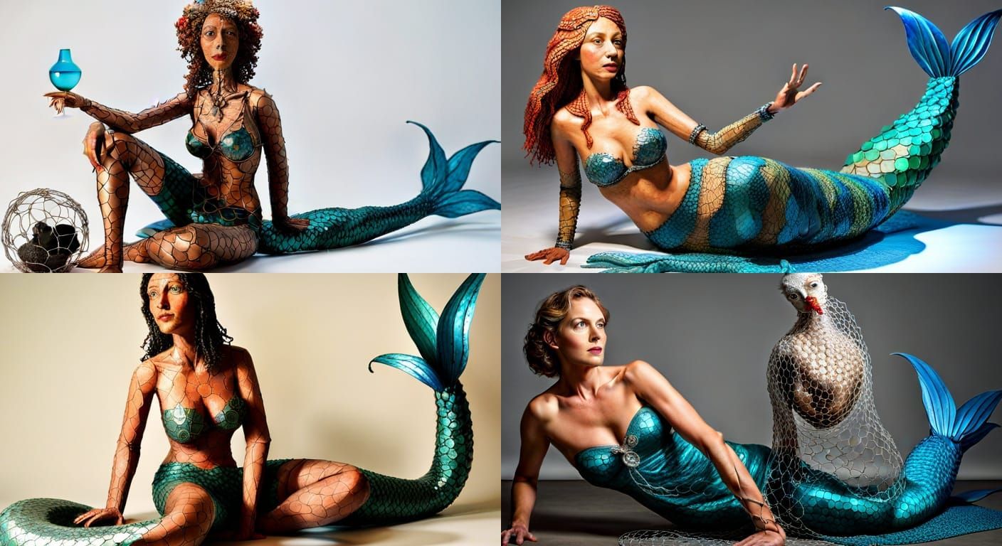 Recycled Art: 3D Sculpture of a Siren