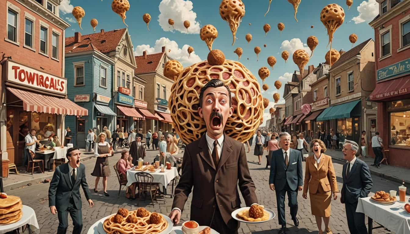 Surreal Town Overrun by Oversized Food