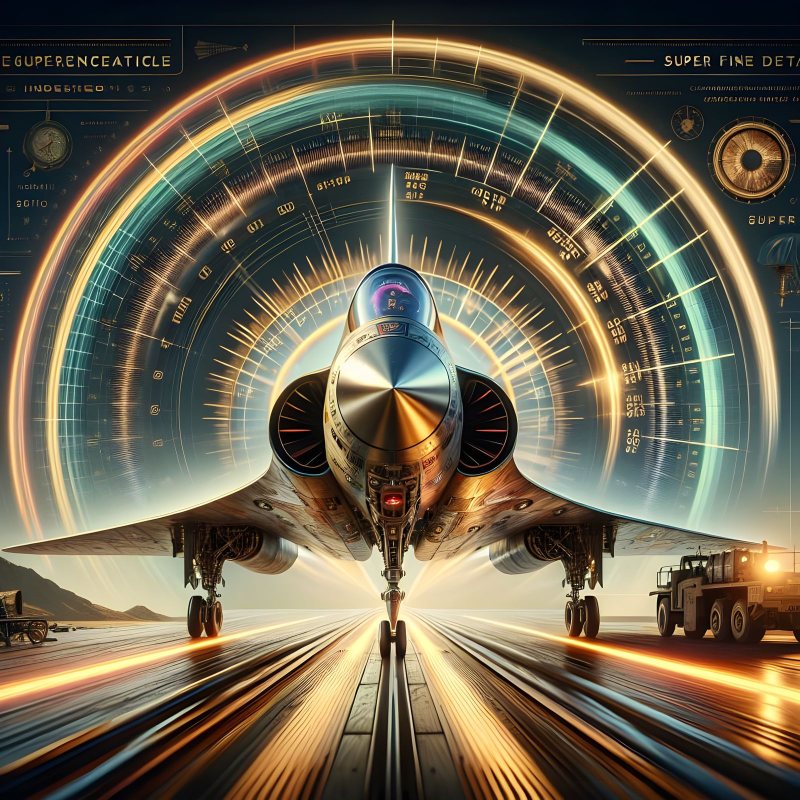 Futuristic Steampunk Fighter Jet in Solo Flight