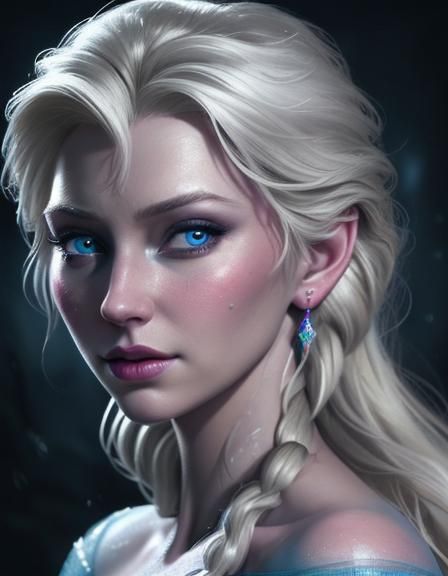 Elsa Dark Disney: Hyperrealistic Concept Art