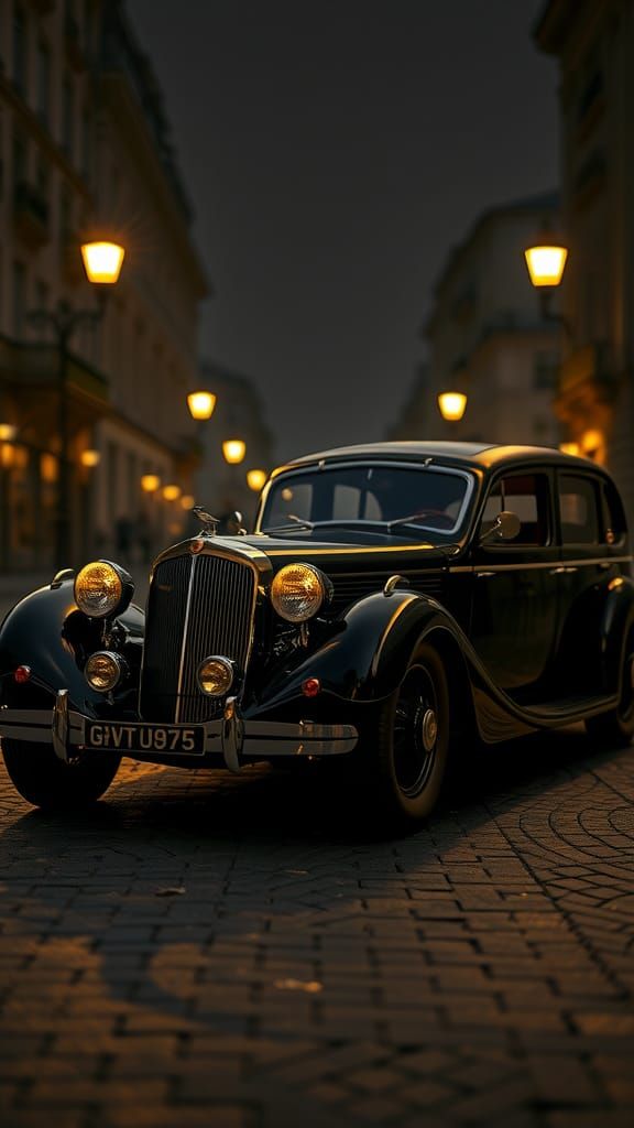1930s French Automobile in Art Deco Style
