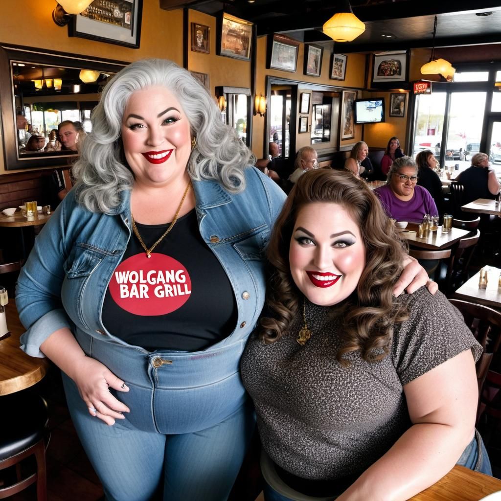 Two Obese Women at Wolfgang Bar and Grill