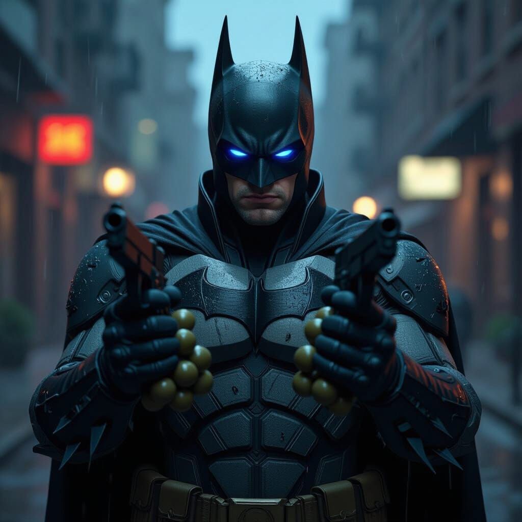 Hyperrealistic Batman in Tactical Gear with Blue Mask