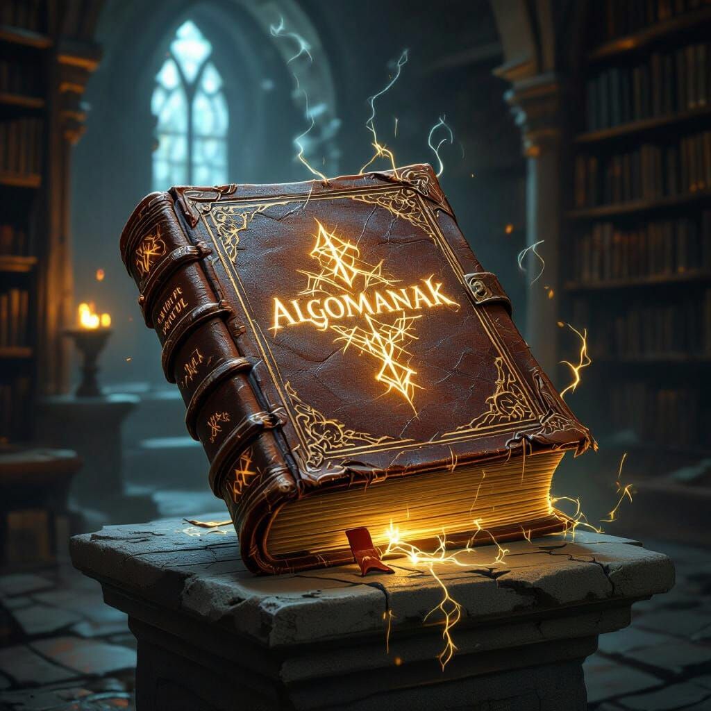 Magical Tome "Algomanak" in Ancient Library