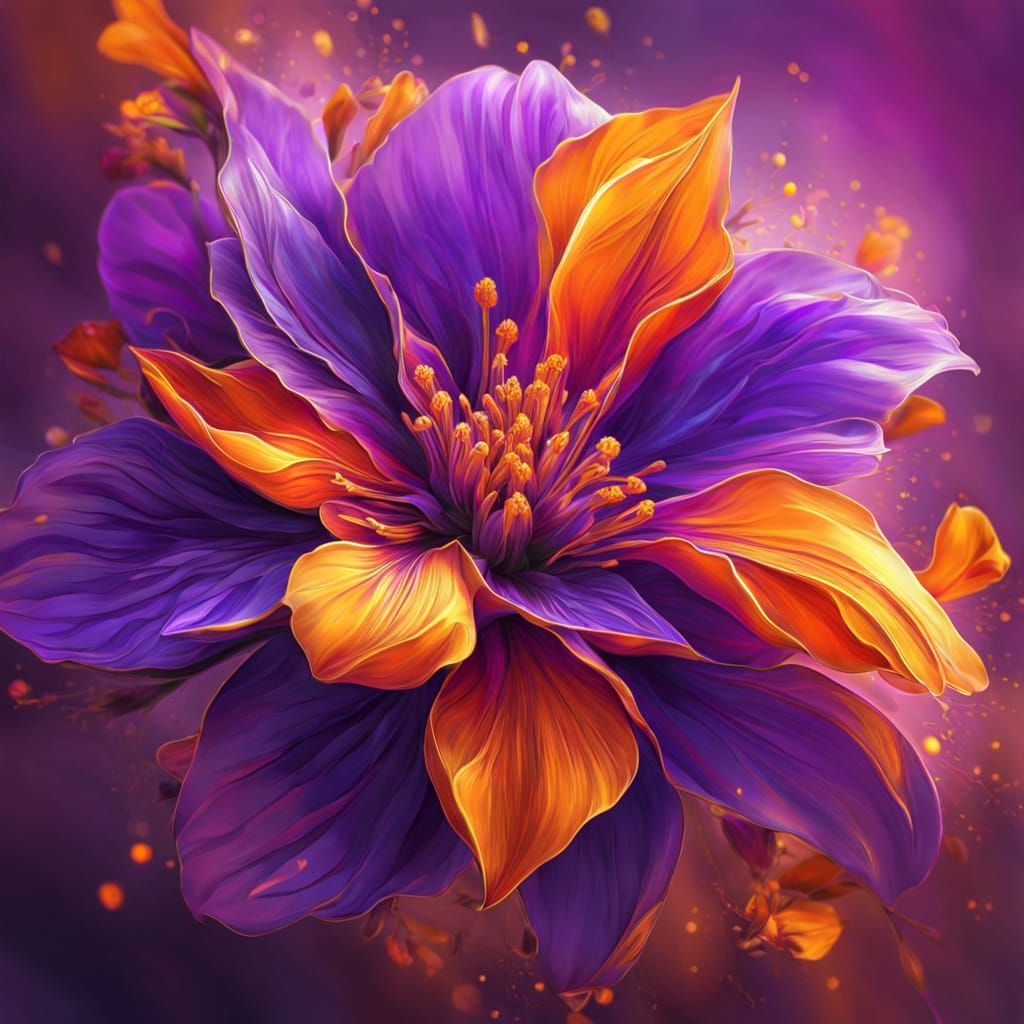 Vibrant Pop Art Flower Blooms in Triadic Colors