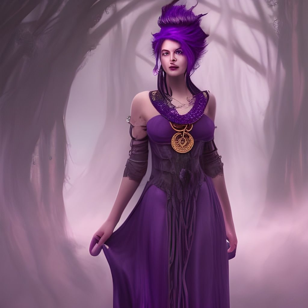 Fantasy Witch Woman in Detailed Matte Painting