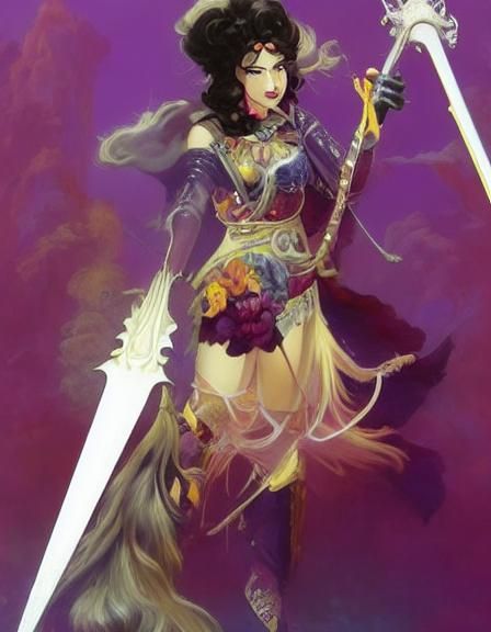 Fantasy Sci-Fi Princess of Mars in Gothic Art Style