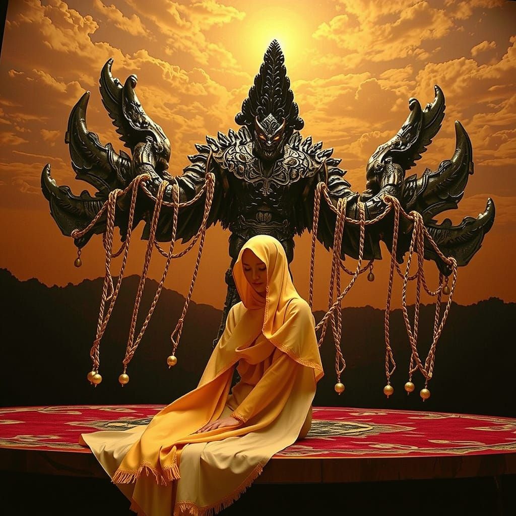 Golden Hour Lighting Over Majestic Scenery