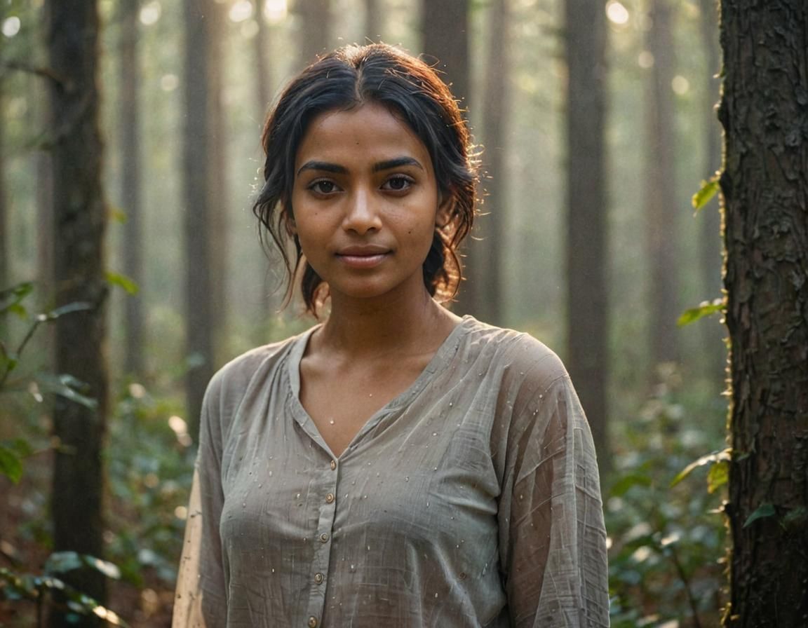 Portrait of Neema in Misty Forest