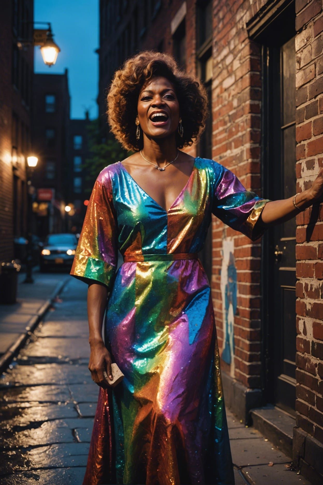 Marsha P. Johnson Portrait in Harlem Renaissance Style
