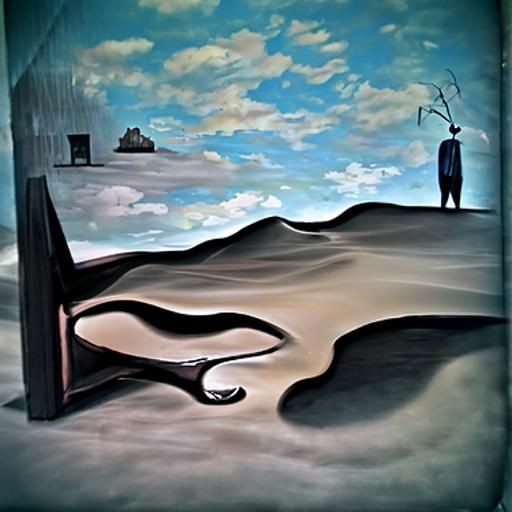 Surreal Emptiness: A Dali-esque Oil Painting