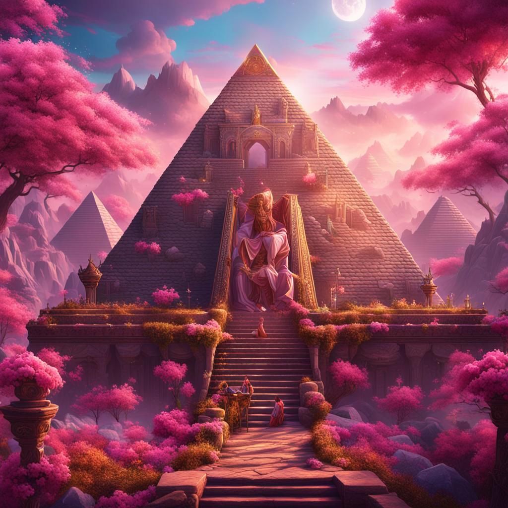 Fantastical Pyramid Dreams in Detailed Matte Painting