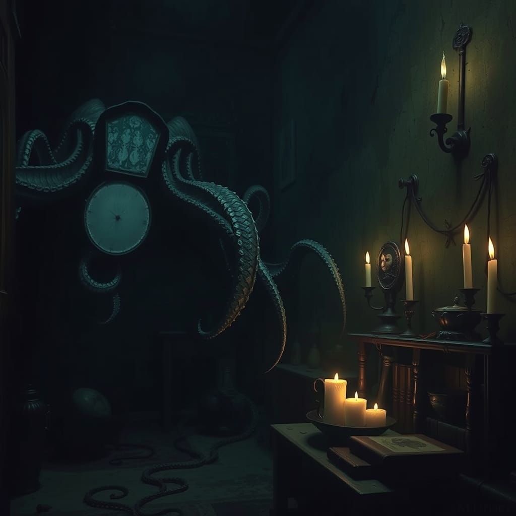 Mysterious, Tentacled Horrors Unveiled in Dark, Gothic Realm