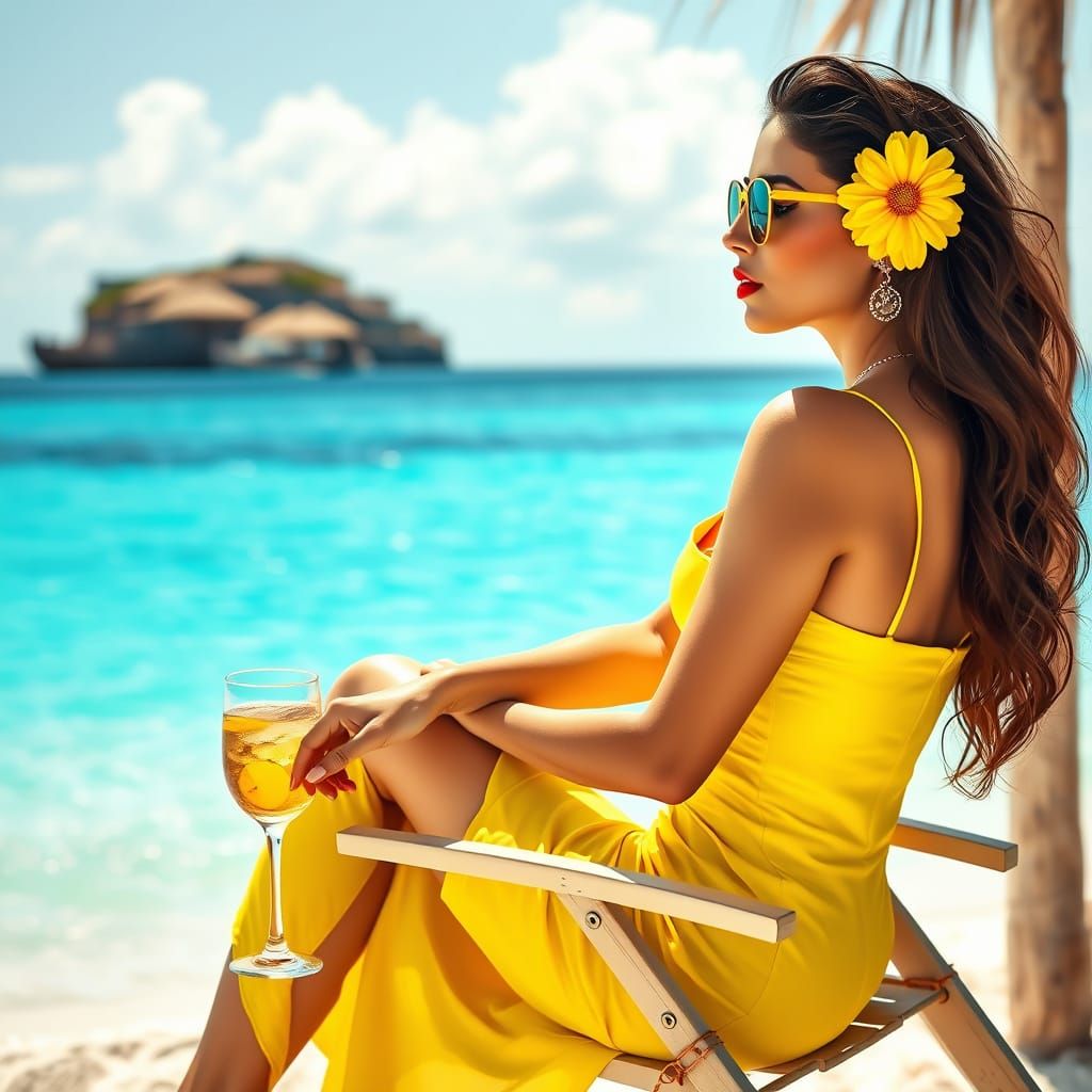 Stunning Beach Goddess Radiates Confidence and Beauty