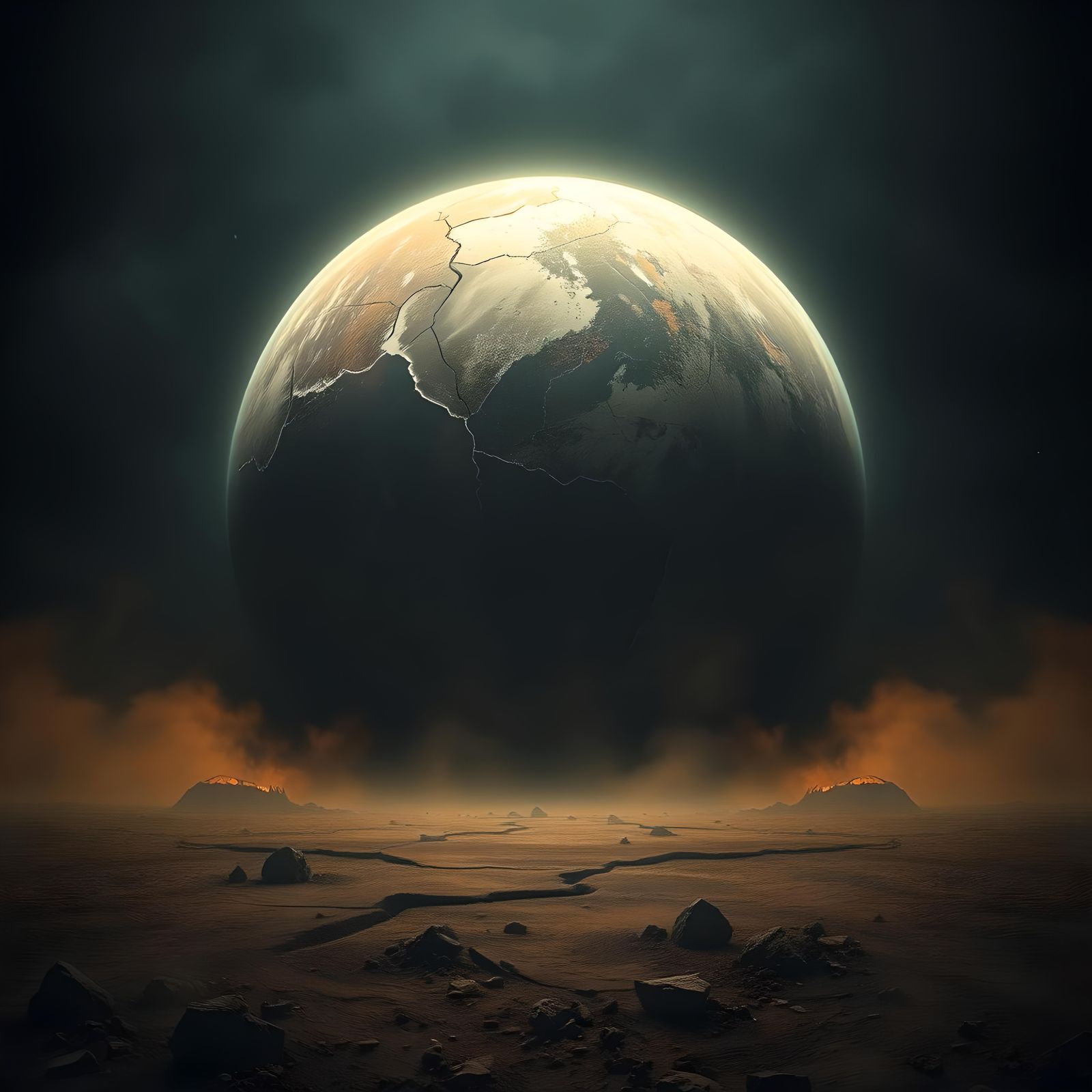 Hyperrealistic Earth Crying Aloud in Cinematic Style