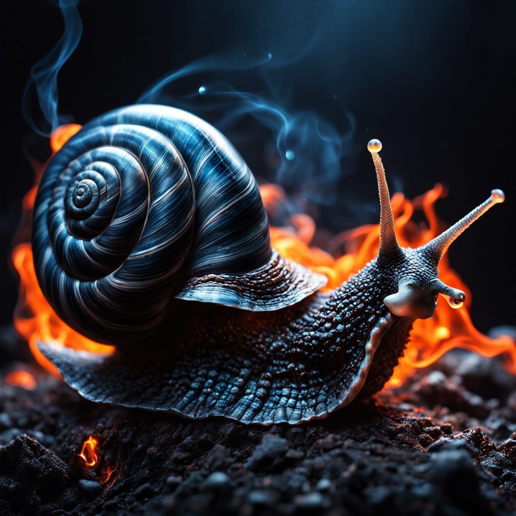 Heavenly and Hellish Snail with Mystical Textures