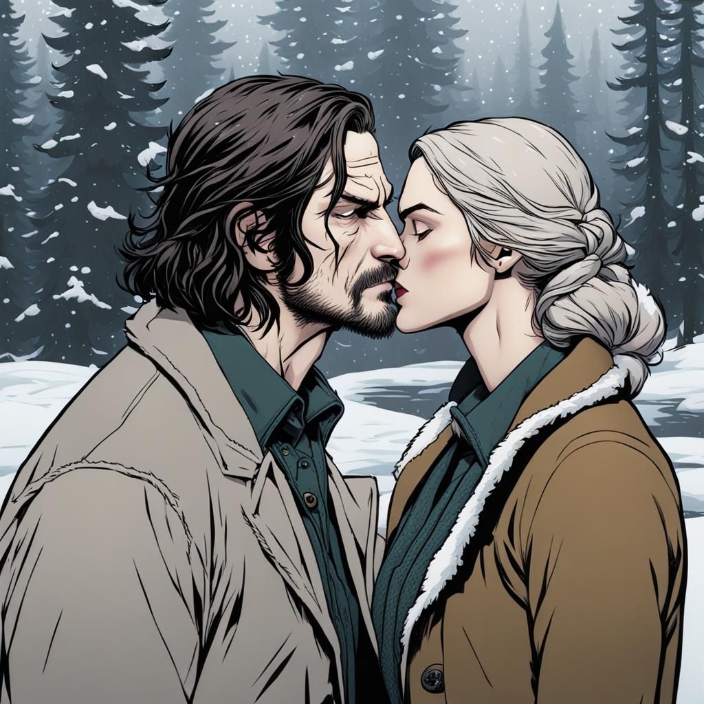 Bigby Wolf and Keira Swan's Winter Kiss