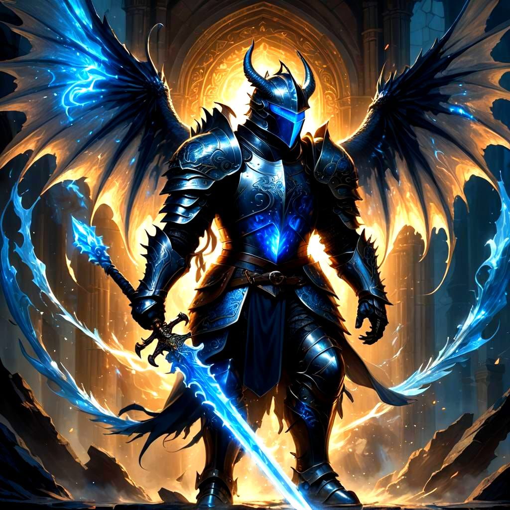 Dragon Knight in Shining Armor: Dark Fantasy Art