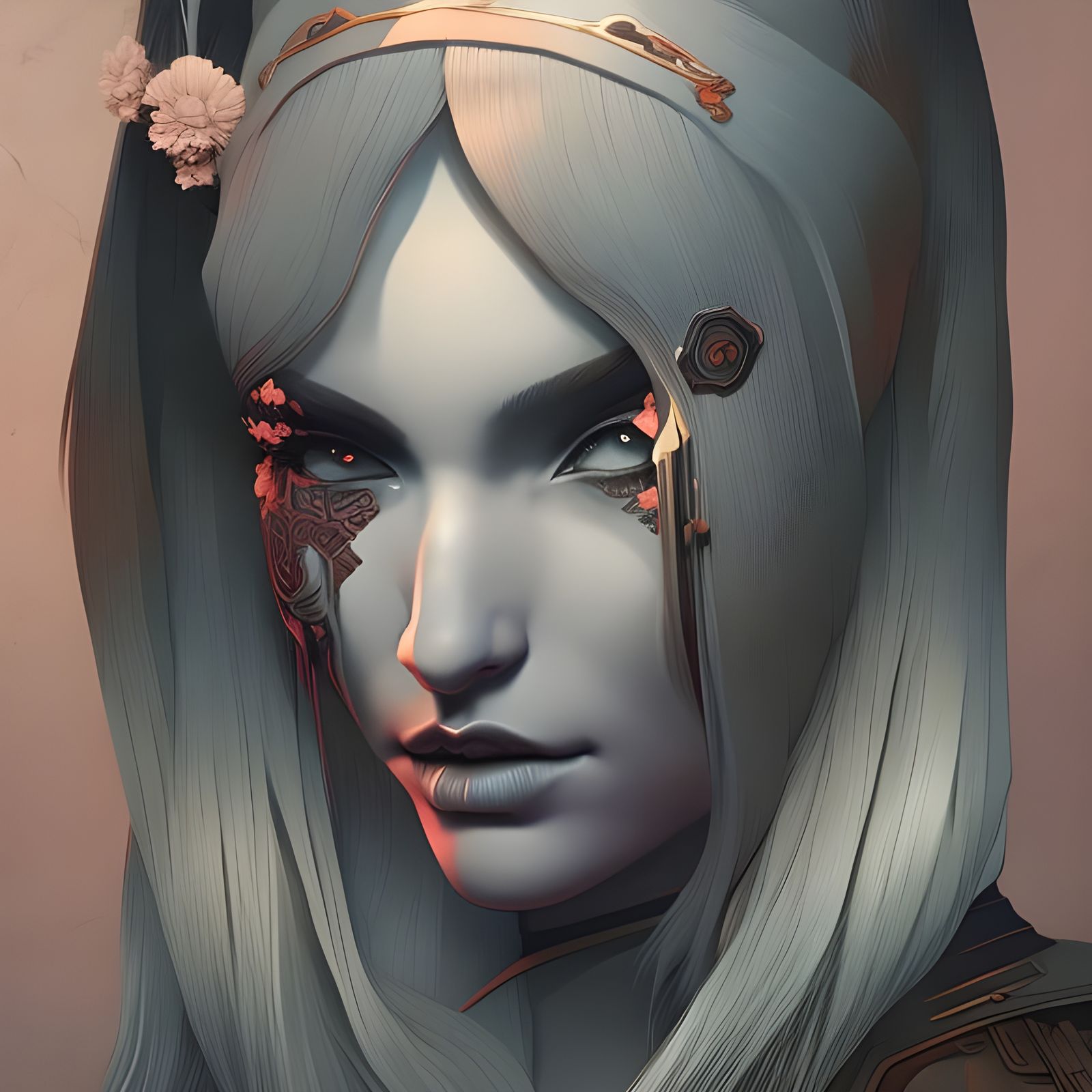 Werewolf Dartmoor Portrait under Silver Moon in Cyberpunk St...