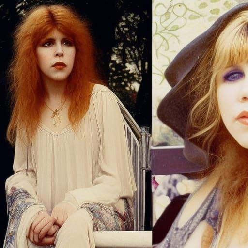 Young Stevie Nicks in Pre-Raphaelite Art Nouveau Style