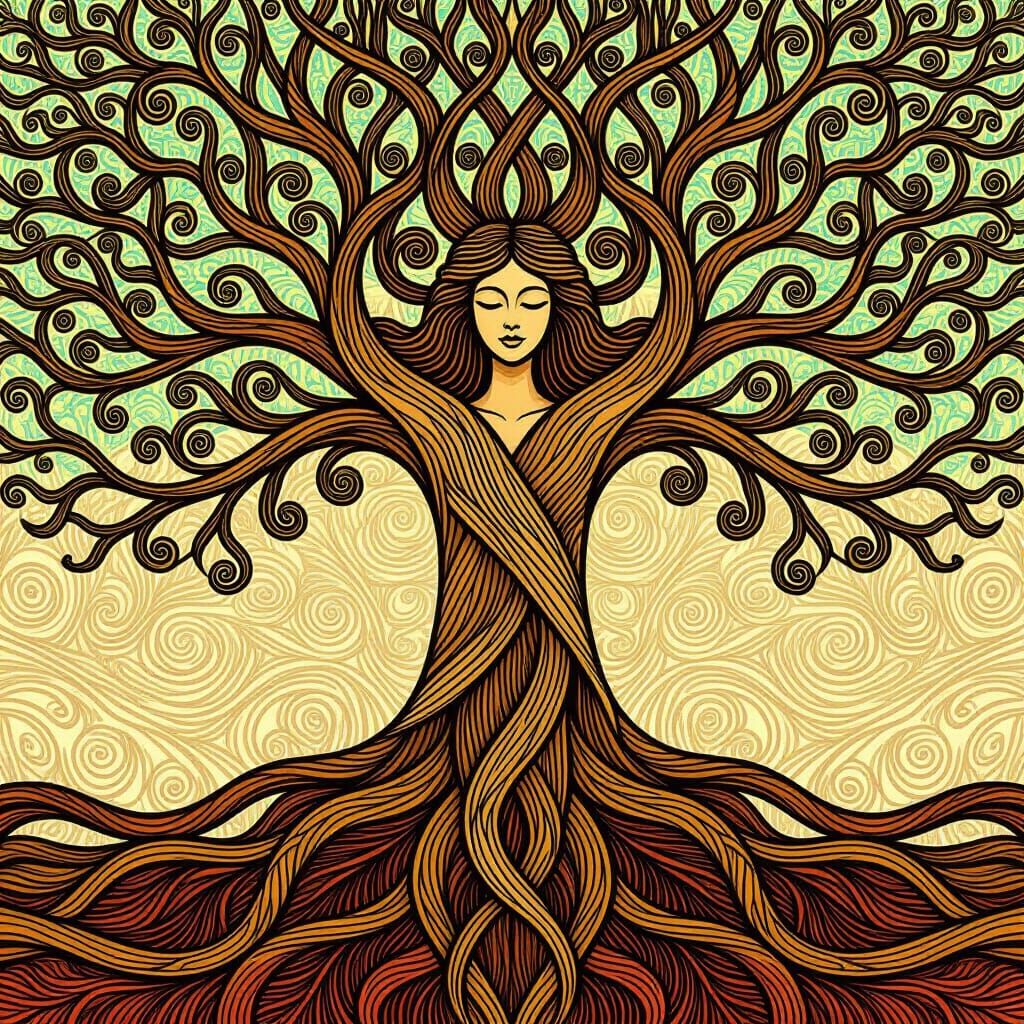 Asherah: Hebrew Goddess as Abstract Vector Fractal Art