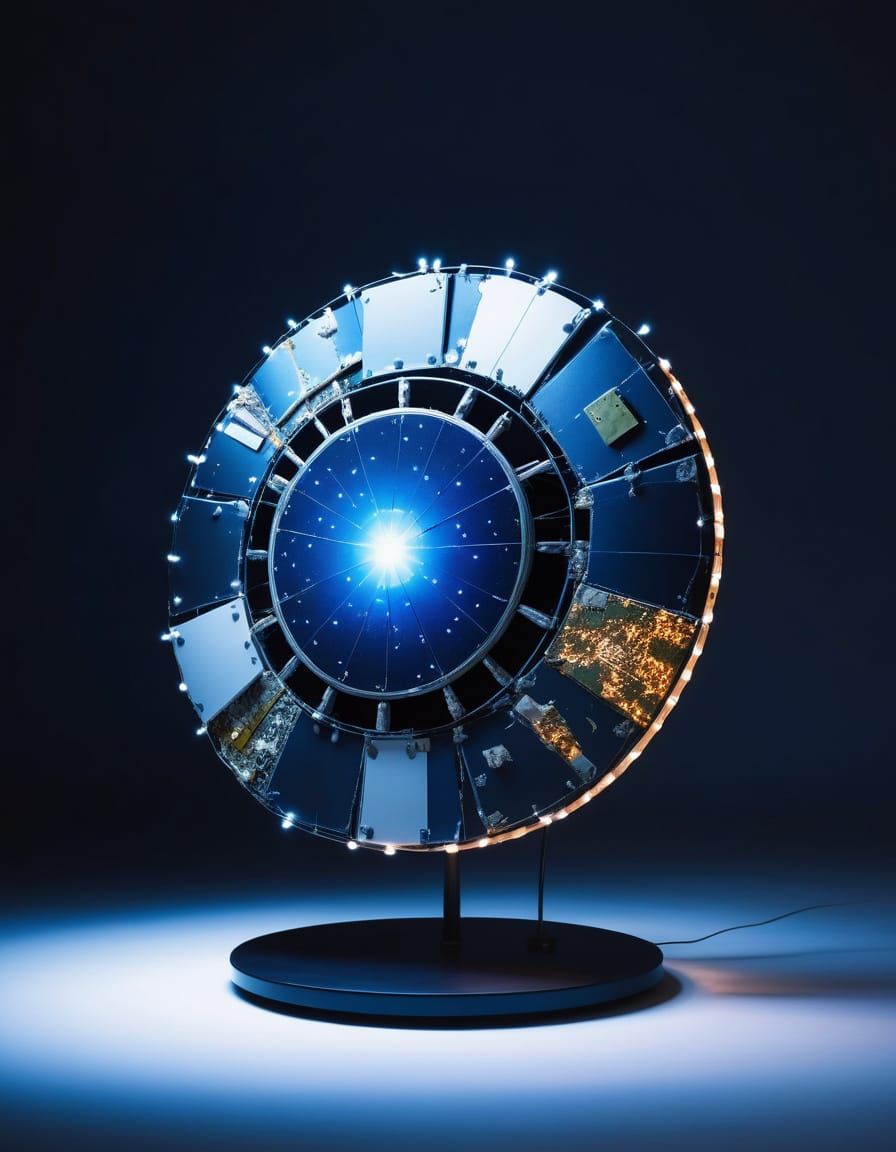 Space Age Shield Radiates from Rotating Stand