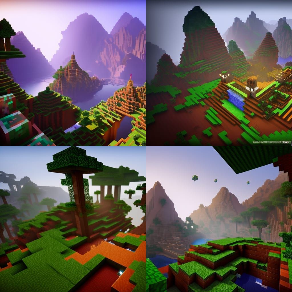 Minecraft Detailed Matte Painting in Unreal Engine 5