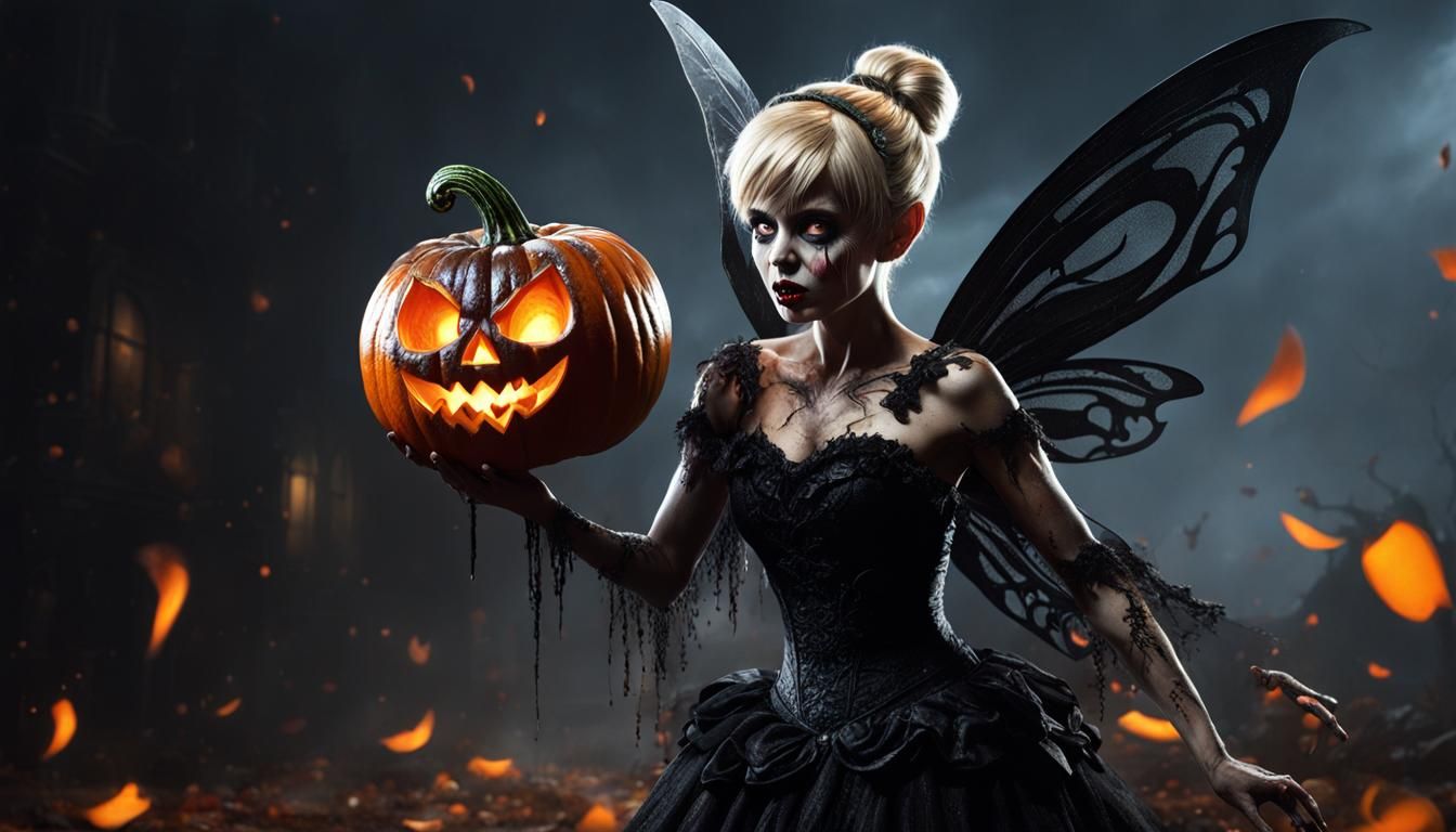 Zombie Tinkerbell in Dark Fantasy Style