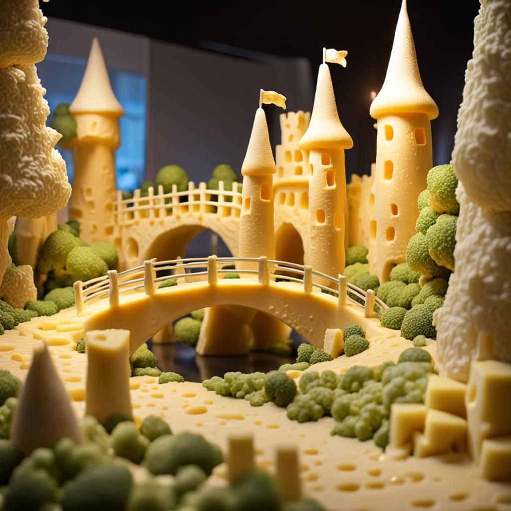 Fairytale Cheese Castle Landscape Inspired by Foodscapes
