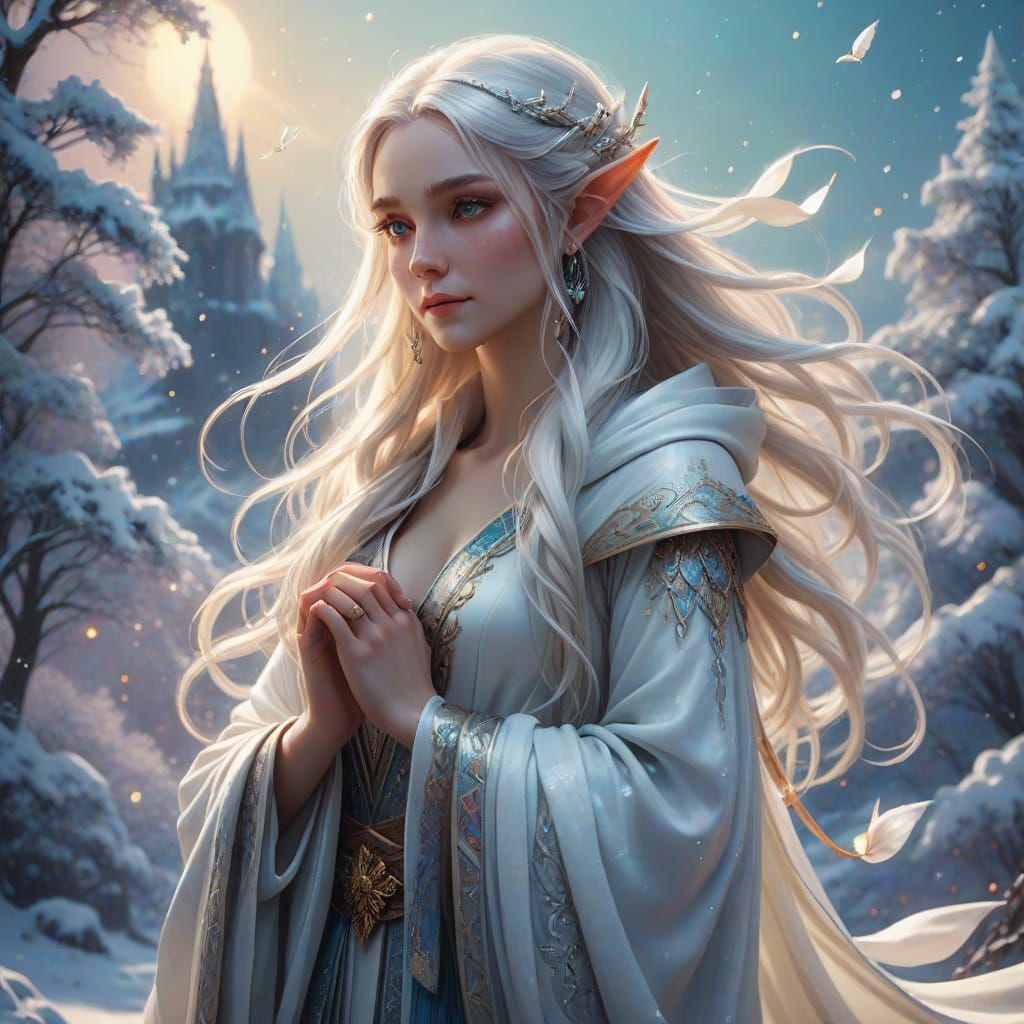 Ethereal Elf Queen in Winter Wonderland