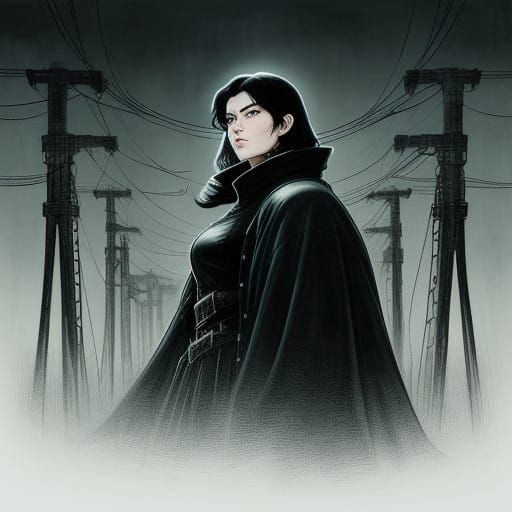 Snow White. Mature, adult, curvy and lithe-bodied. Hing Atompunk, cables and pipes coming out of nowhere.Gothic industri...