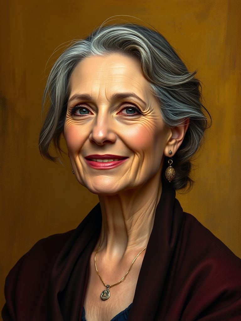 Serenely Elegant Mature Woman in Renaissance Portraiture