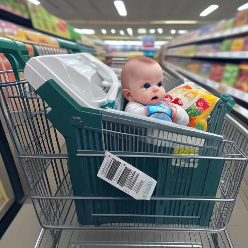 Baby in Diaper in Frozen Food Aisle