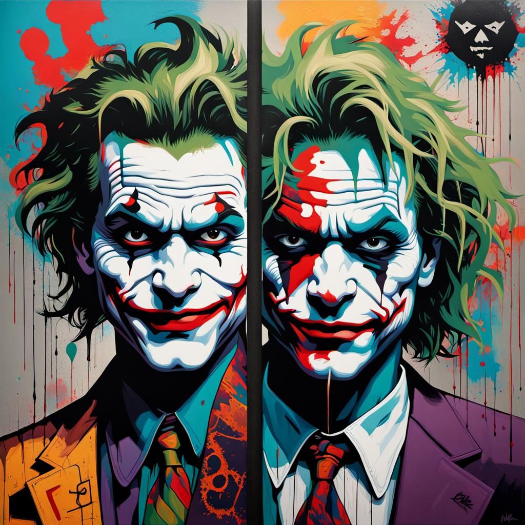 Joker Reimagined: Basquiat and Fairey Inspired Art