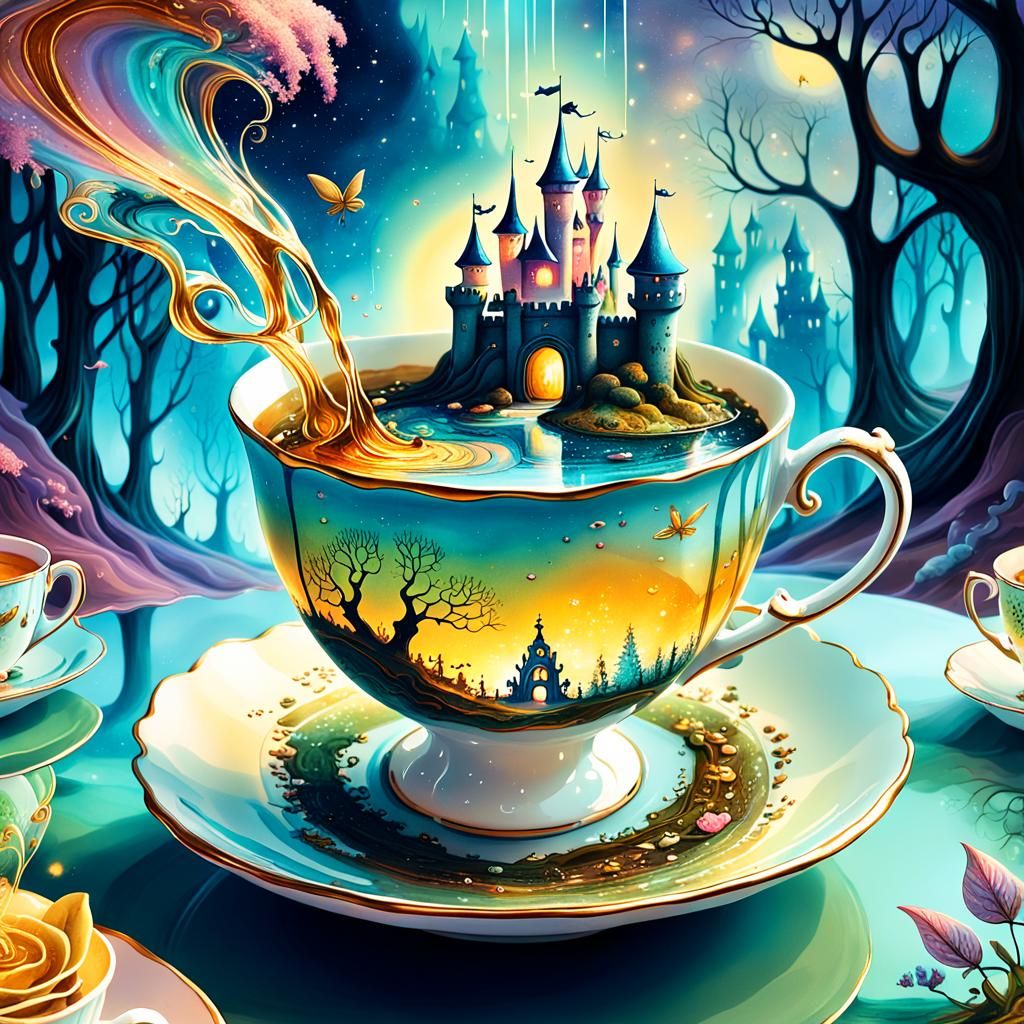Teacup Universe: A Surreal Digital Illustration