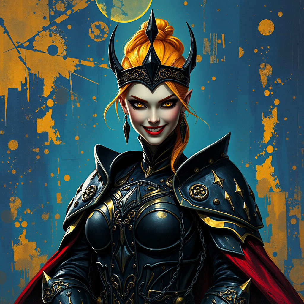 Triss Merigold as Dark Knight Impasto Oil Painting