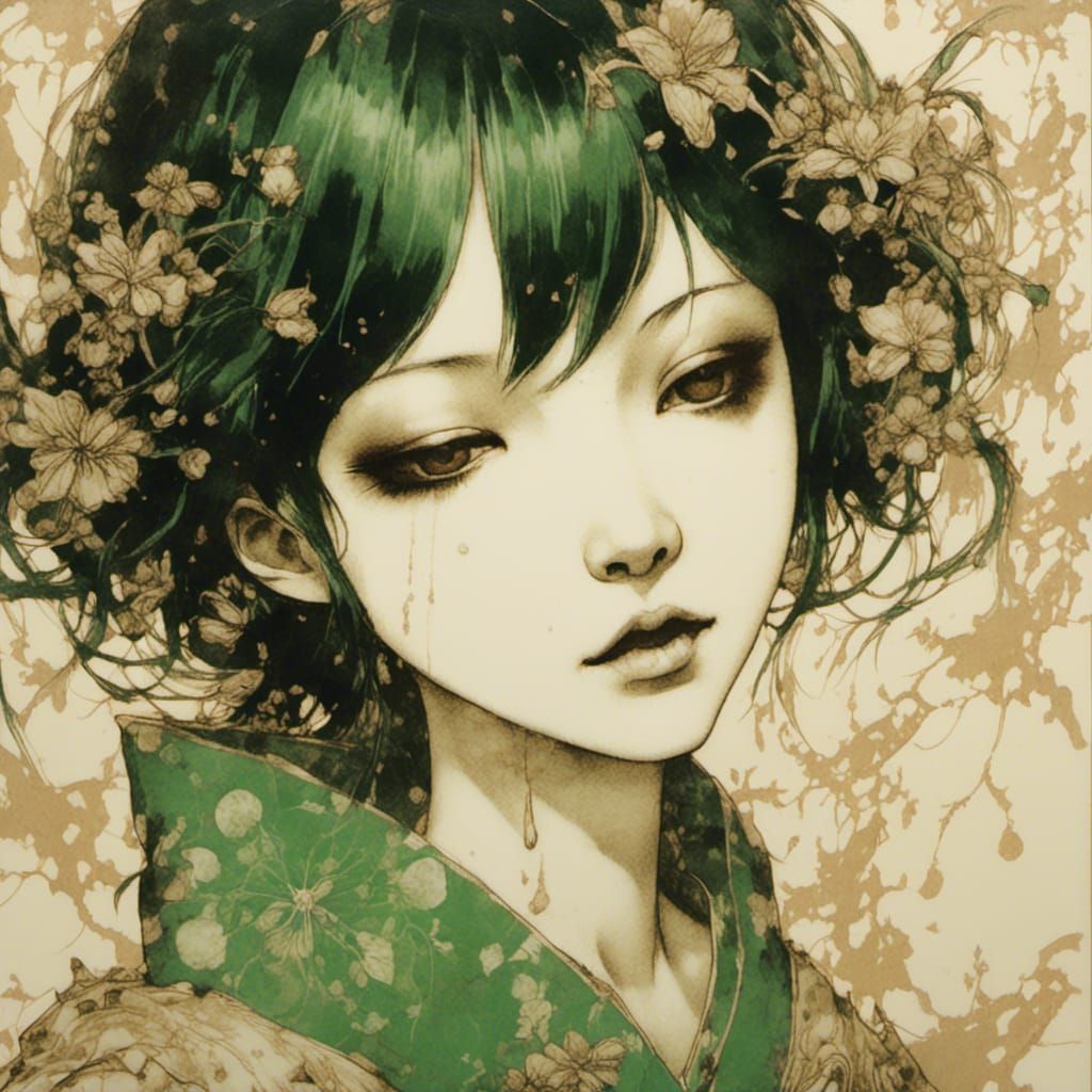 Sepia Portrait with Macabre Expression