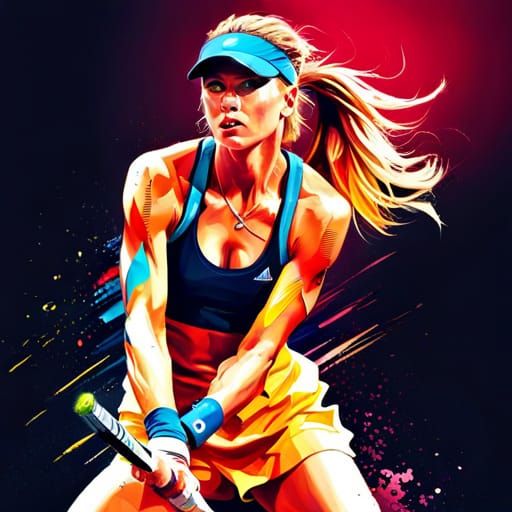 Katie Boulter Tennis Portrait in Digital Art Style