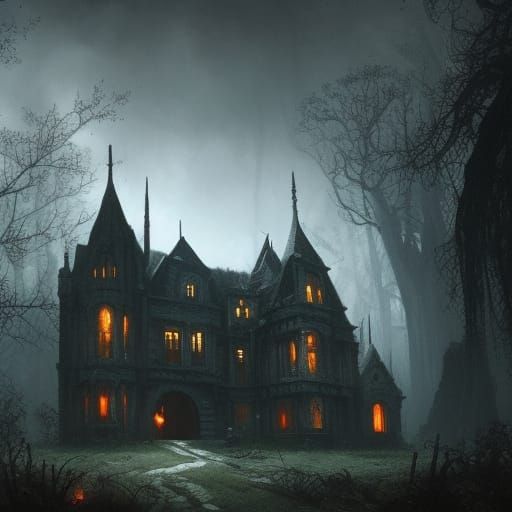 Dark Gothic Manor: A Hyperdetailed Fantasy Concept