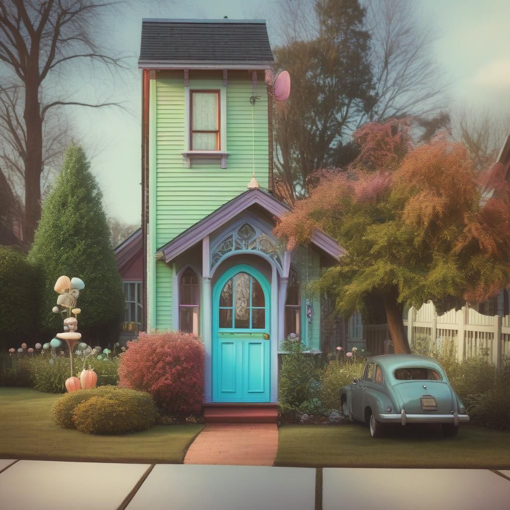 Quirky Gothic House in Tim Burton Style