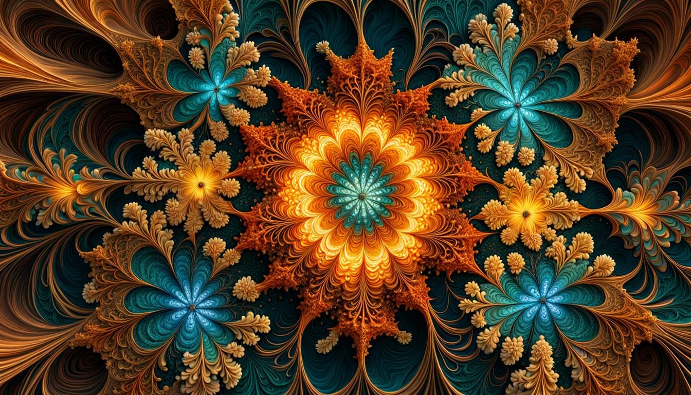 Exploding 3D Fractal in Dramatic Lighting