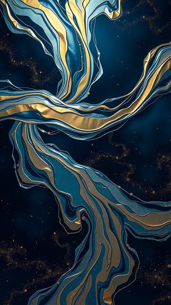 Cosmic Seascape in Metallic Splendor