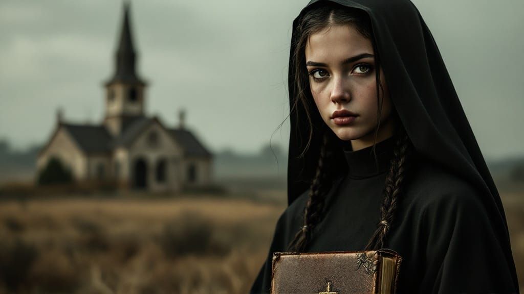 Dramatic Portrait of Woman in Religious Habit