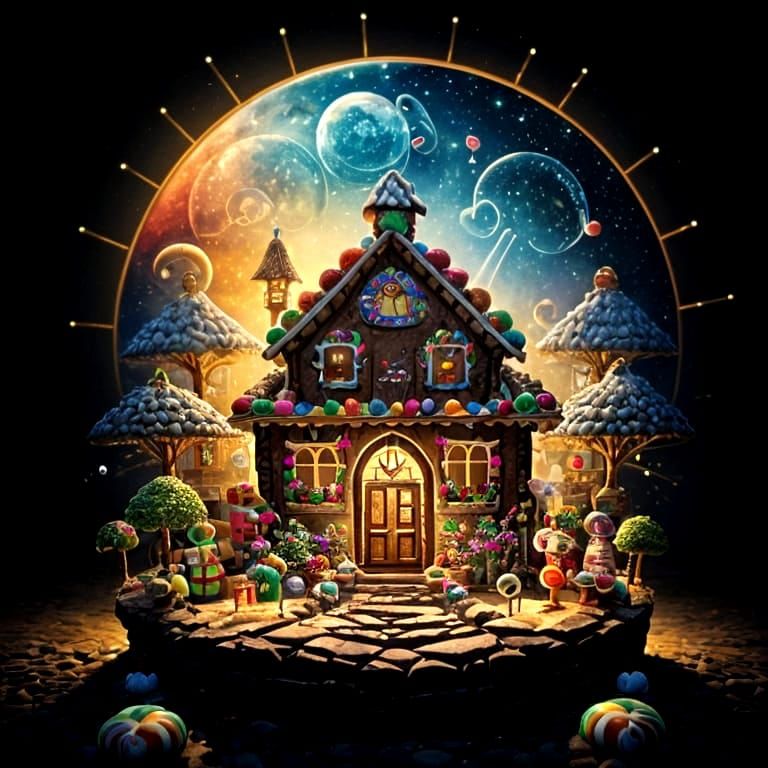 Enchanting Candy Village with Gingerbread Houses